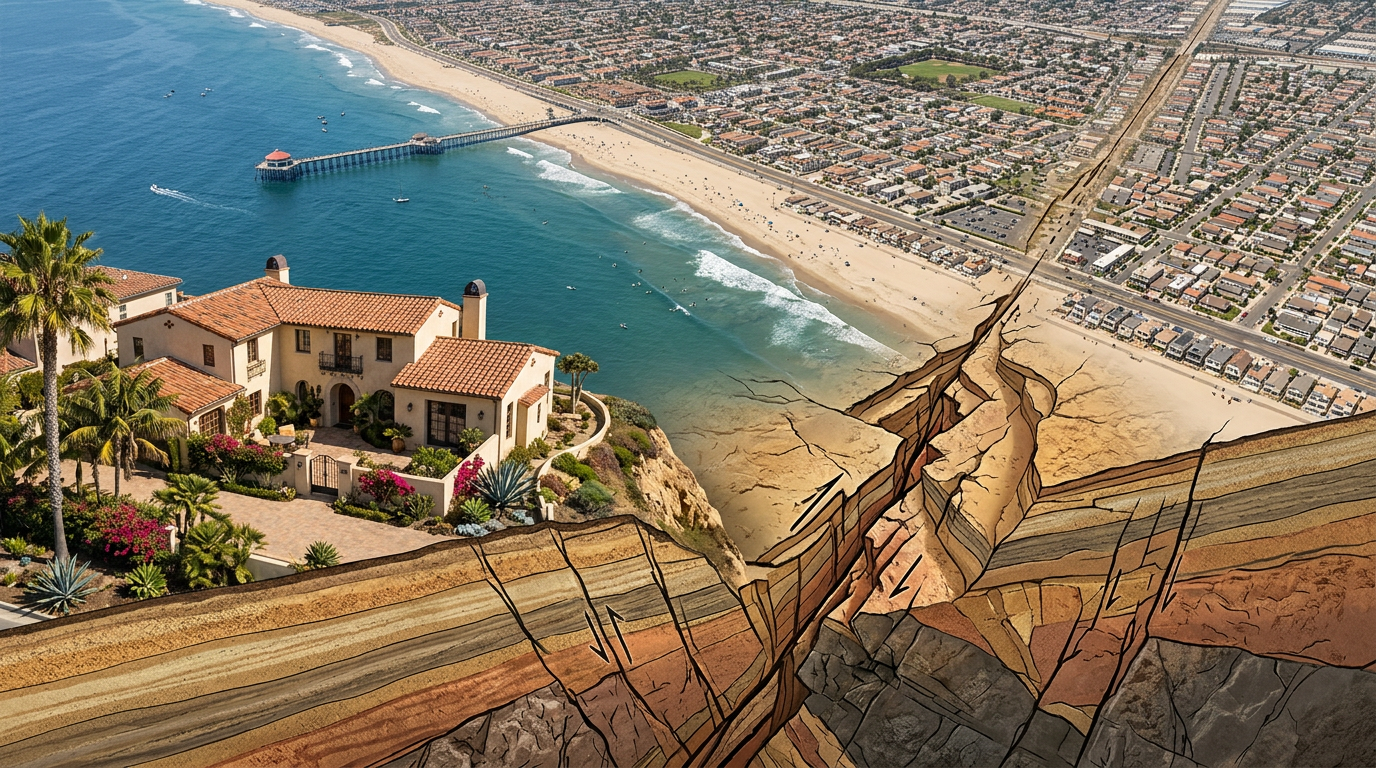 Earthquake risk Huntington Beach Newport-Inglewood fault map for buyers