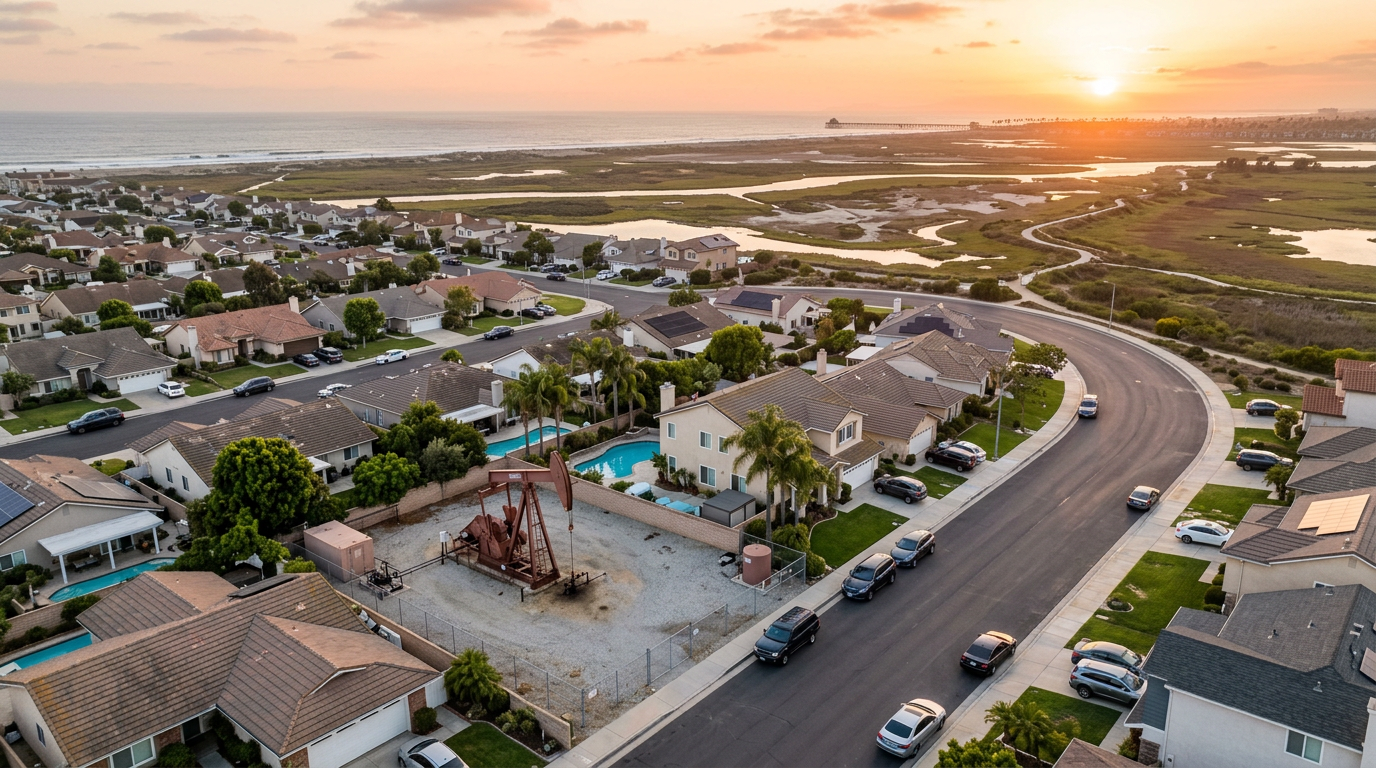 Oil wells Huntington Beach homes setback distance buyer guide